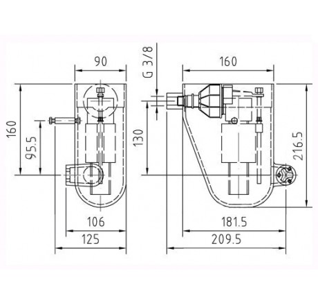 Регулятор уровня воды AllFit, RG механический бронза/крышка - нерж. сталь