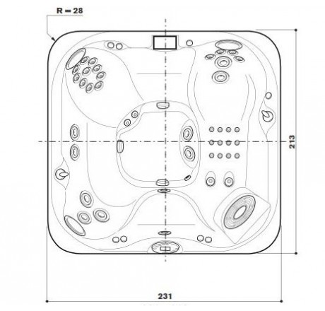 Jacuzzi СПА бассейн Platinum 231x213x97см J-355NEW(обрамлен. Roasted Chesnut)