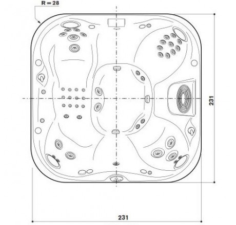 Jacuzzi СПА бассейн Platinum 231x231x97см J-375NEW(обрамлен. Roasted Chesnut)