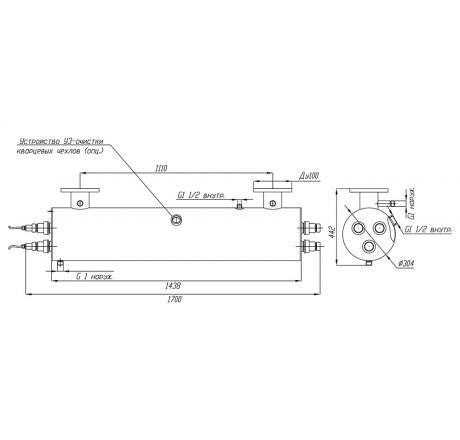 УФ-обеззараживатель УФУ-100 с ультразвуком, 900 W