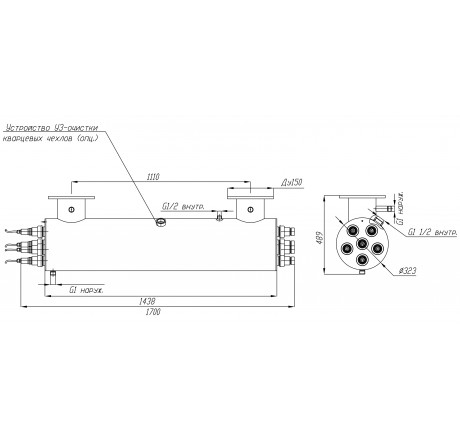 УФ-обеззараживатель УФУ-250, 1800 W