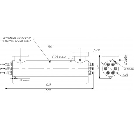 УФ-обеззараживатель УФУ-500, 2700 W
