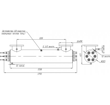 УФ-обеззараживатель УФУ-500 с ультразвуком, 2700 W